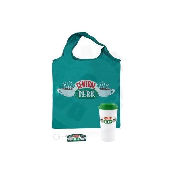Set Regalo Friends Central Perk On The Go: Borsa Della Spesa. Tazza Da Viaggio. Portachiavi-image