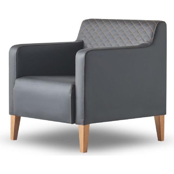 Poltrona Nero Unicolore Design Moderno Stile Studio Soggiorno-image