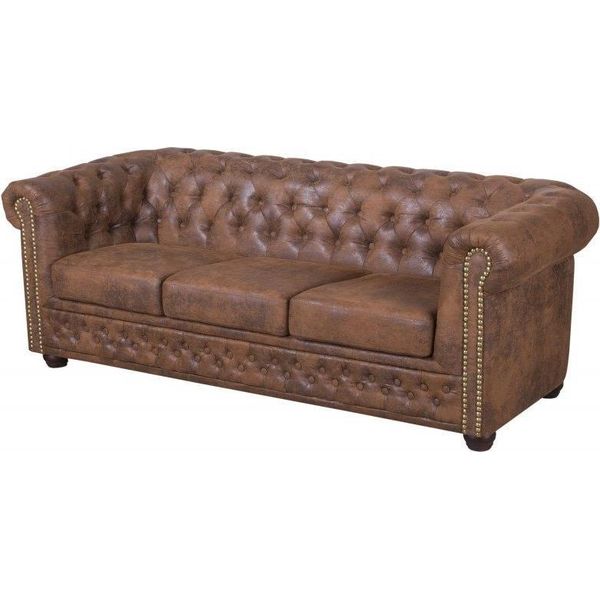 Chesterfield York Gobi Divano 3 Posti In Pelle Tappezzeria Divani Divani Nuovo-image