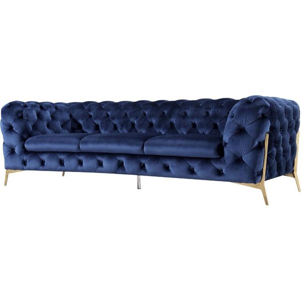 Divano Chesterfield 3 Posti Imbottitura Divano Design Tre Posti Tessuto Italia-image