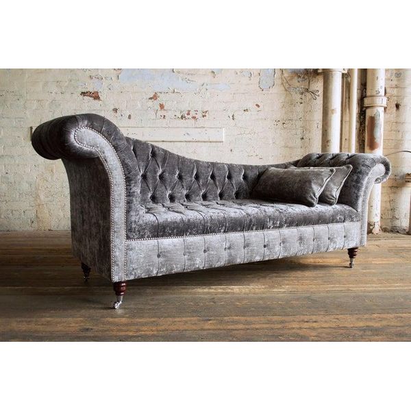 Grigio Chesterfield Divano Divano Imbottito 3 Posti Divano Sedile Set Divani Nuovo-image
