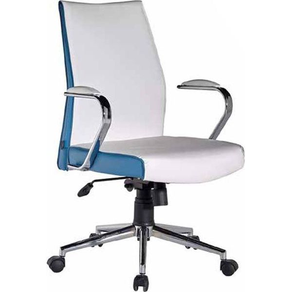 Sedia Da Ufficio Sedia Da Ufficio Sedia Da Lavoro Poltrona Soggiorno Studio Bianco Blu-image