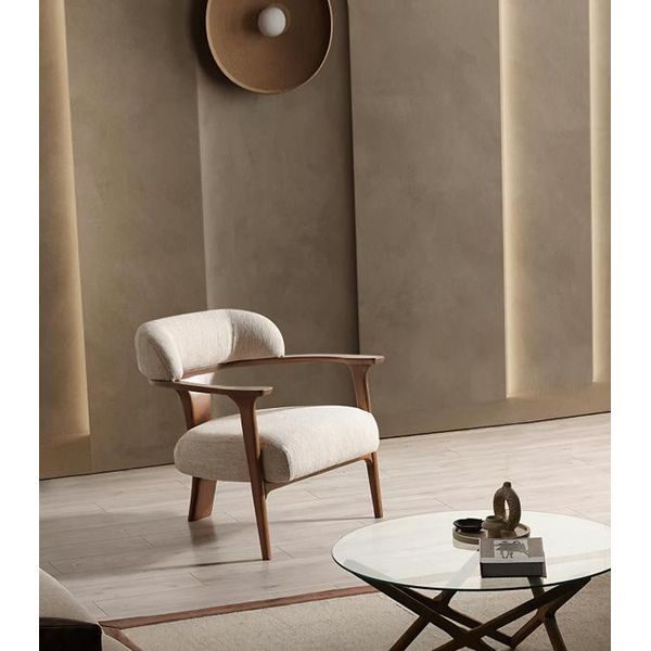 Poltrona Design Divano Divano Relax Tessile Lounge Club Imbottito Posti A Sedere Lusso Beige-image