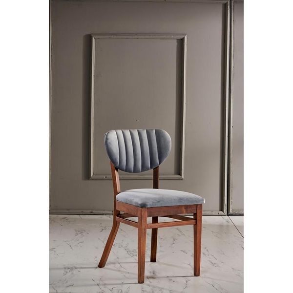 Lusso Sala Da Pranzo Sedia Poltrona Sedie Sala Da Pranzo In Legno Moderno Grigio-image