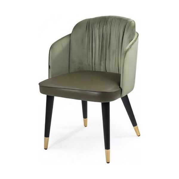 Poltrona Sedia Moderna Imbottita Design Sedia Verde Bracciolo Sala Da Pranzo Mobili Di Lusso-image