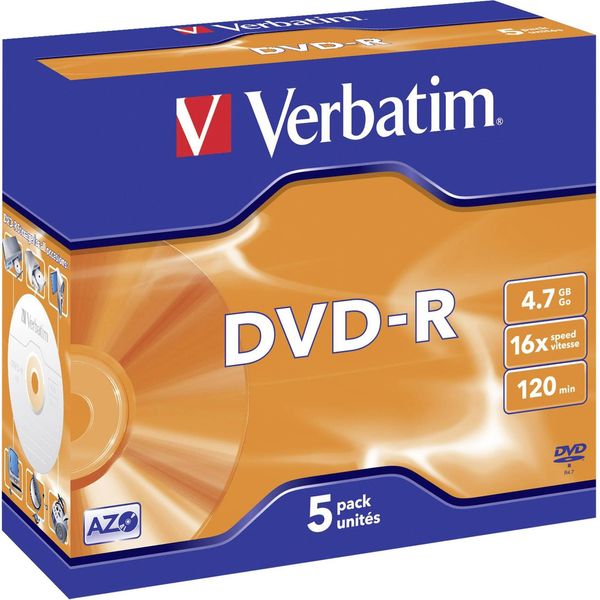 Verbatim DVD-R (5-Pack)Jewel/16X/4.7Gb-image