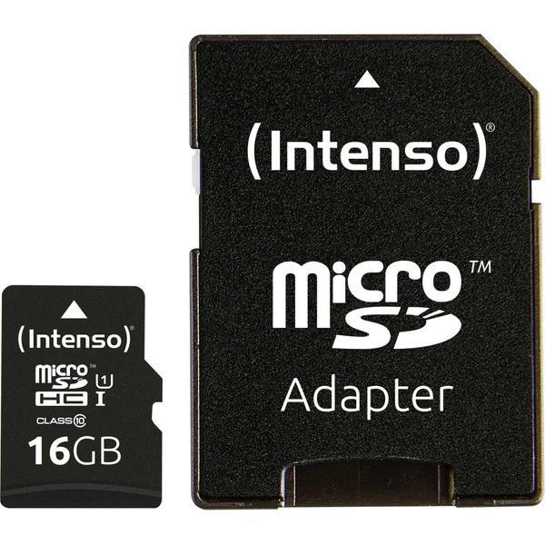 Intenso Premium - Scheda Di Memoria Flash (Adattatore Microsdhc/Sd Incluso) - 16 Gb - Uhs Classe 1 / Classe 10 - Microsdhc UHS-I-image