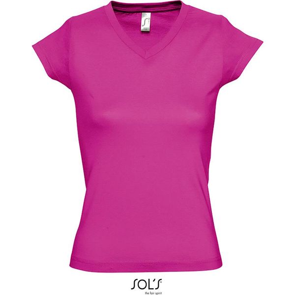 Sols 11388 | Maglietta Donna Con Scollo A V Moon - Colore: Fucsia - Taglia: L-image