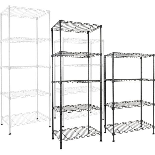 Scaffale In Metallo Rocky Verniciato A Polvere Bianco 5 Ripiani 90 X 60 X 200 Cm-image