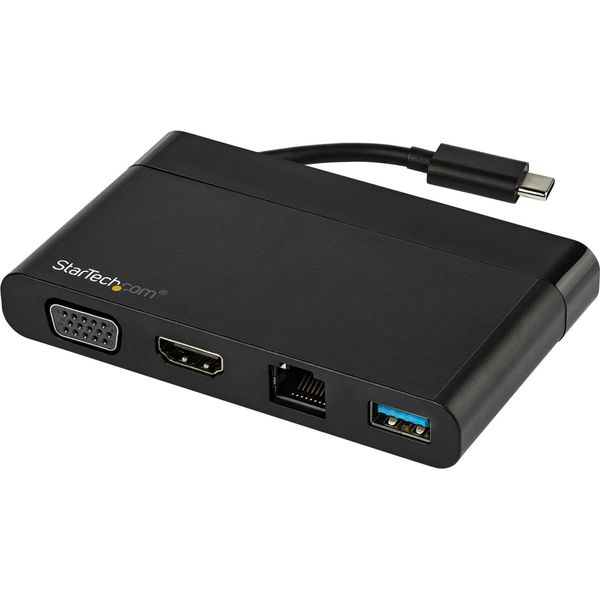 Startech.Com Adattatore Multiporta Usb C Con Hdmi, Vga, Gigabit Ethernet E Usb 3.0 - Mini Dock Hub Usb C A Hdmi 4K O Vga 1080P Display - Docking Station Da Viaggio Usb Type-C Per Laptop USB-C-image