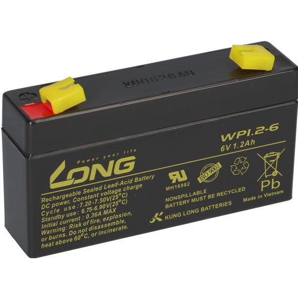 Batteria Kung Long WP1.2-6 6V 1,2Ah.Agm Al Piombo 6Volt-image