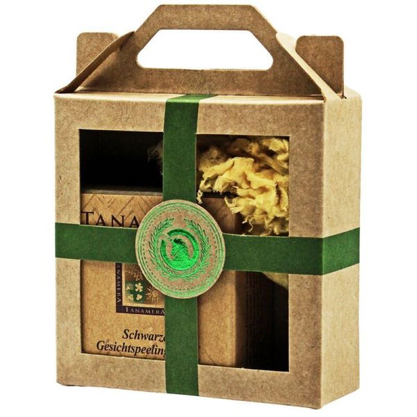 Mini Set Verde 3 - Sapone Scrub Viso Tanamera, Spugna Naturale-image