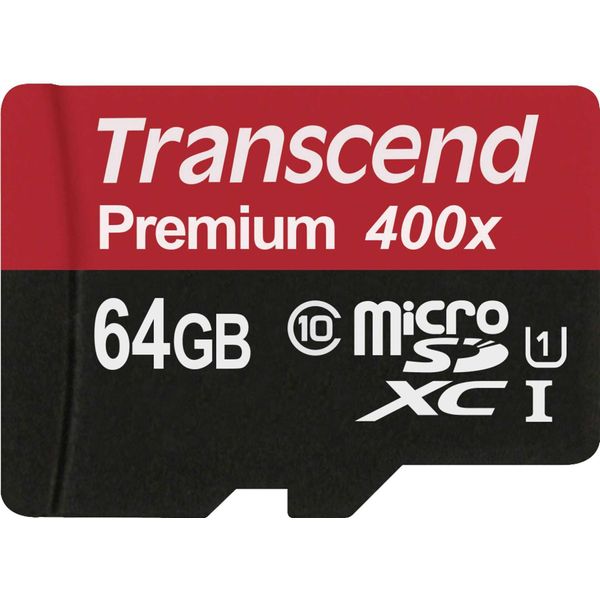 Transcend Microsdxc 64GB Classe 10 UHS-I 400X + Adattatore Sd-image