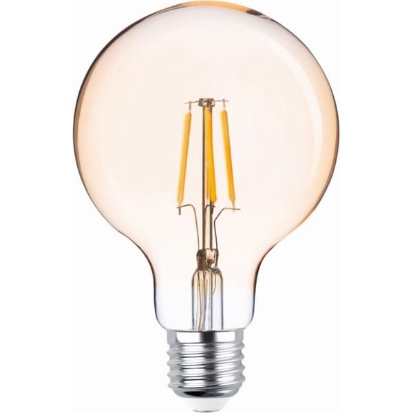 Lampada A Filamento E27 4W Led Lampadina Vintage 400 Lm Bianco Caldo 2200K G95 Oro 3X Pezzi-image