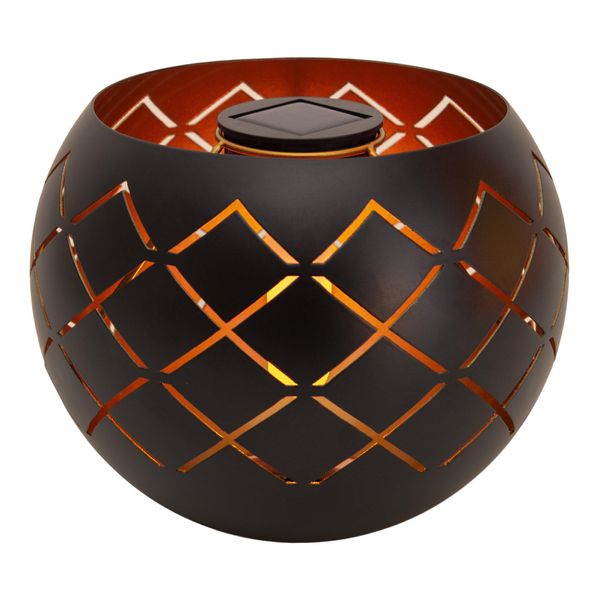 NäVe Leuchten Luce Solare Led "Bowl"" Ø: 20 Cm Luce Solare Led ""Bowl"" Ø: 20 Cm Luce Solare Led ""Bowl"" Ø 20 Cm, Per Esterni, In Metallo E Plastica Nera, Led Integrato"-image