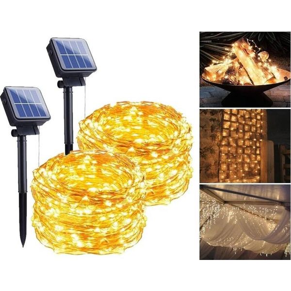 Inf Catena Luminosa A Led Con Cella Solare - 10 Metri Confezione Da 2-image