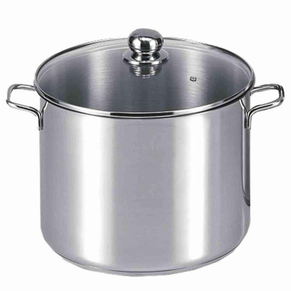 Karl KrüGer 72727 Pentola Jumbo In Acciaio Inox Con Coperchio In Vetro 28 Cm, Capacità 14 Litri / Pentola / Maxi Pentola / Induzione-image
