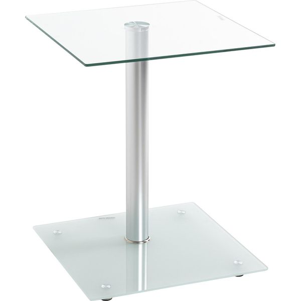 Haku MöBel Tavolino In Alluminio, Satinato - Metallo, Vetro Di Sicurezza 5 Mm, Vetro Di Sicurezza 6 Mm, L/H/D: 40X52X40 Cm-image
