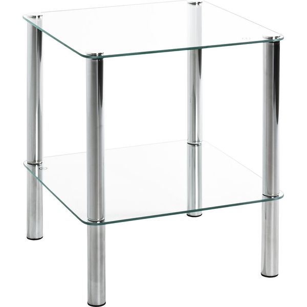 Haku MöBel Tavolino Cromato - Metallo, Vetro Di Sicurezza 5 Mm, L/H/D: 39X47X39 Cm-image