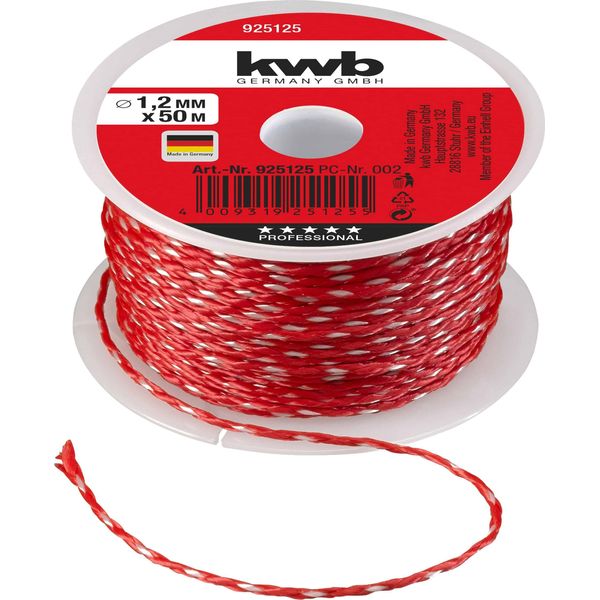 Kwb Corda Per Muratori 50M, Spessore 1 2Mm, Rosso 'Lunghezze E Spessori-image