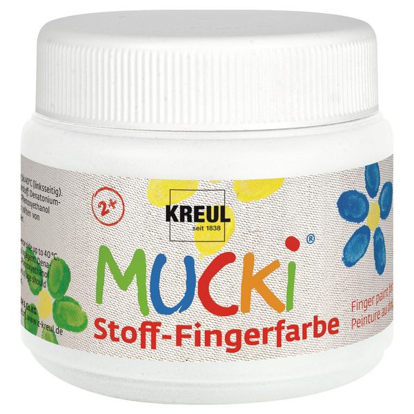 Kreul 28101 Kreul Pittura A Dita Per Tessuti "Mucki"", Bianco, 150 Ml"-image