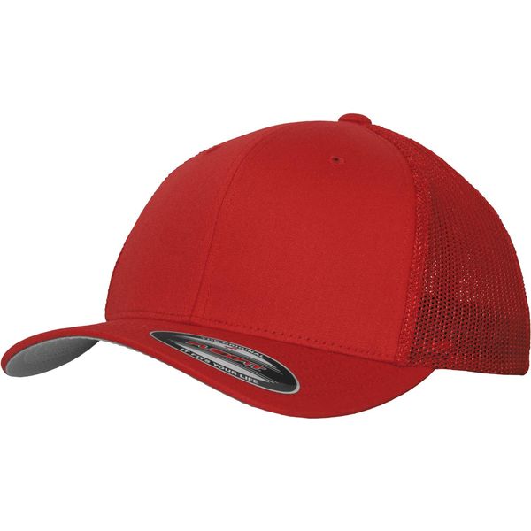 Flexfit 6511 | Cappello / Berretto / Cappello Trucker A Rete - Colore: Rosso - Taglia: S/M-image