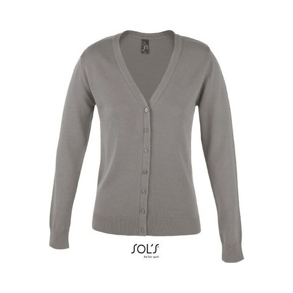 Sols 90012 | Golden Cardigan Donna Con Scollo A V - Colore: Grigio Medio (Tinta Unita) - Taglia: Xxl-image