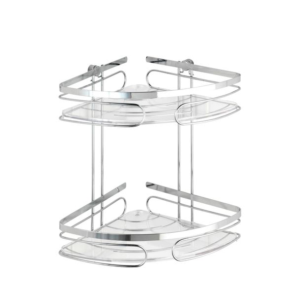 Wenko Scaffale D'angolo Bagno Appeso Doccia Scaffali Premium In Acciaio Inox Ospite Wc Storage-image