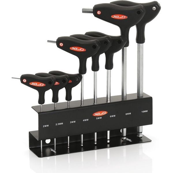 Xlc Chiave Esagonale A T Da 2/2,5/3/4/5/6/8/10 Mm, Con Impugnatura, Nera (1 Set)-image