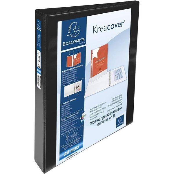 Exacompta Pr„Sentations-Ringbuch, A4 Maxi, Schwarz, 4D-Ring-image