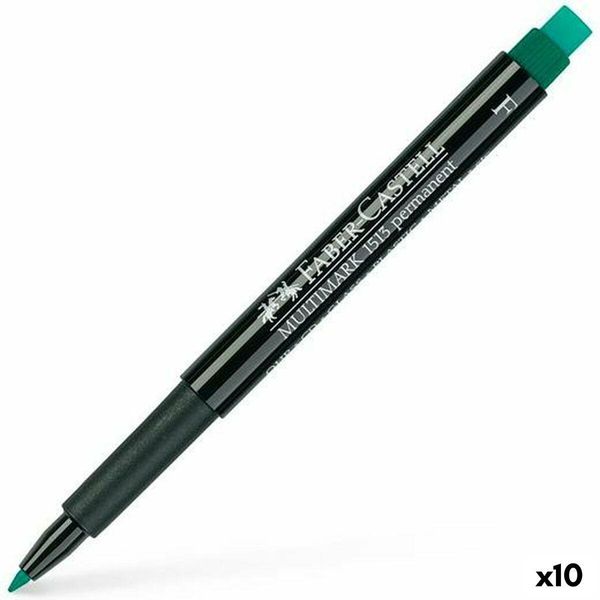 FABER-CASTELL 151363 10X Multimark 1513 Folienstifte GrüN 0,6 Mm Permanent-image