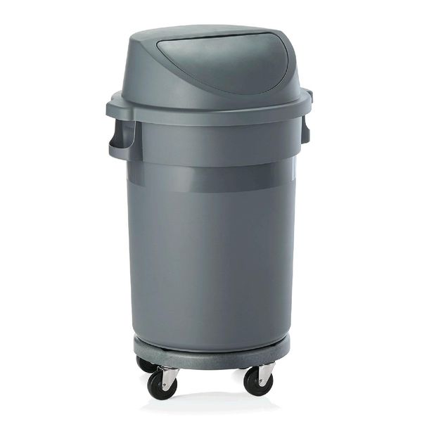 Cestino Per Rifiuti Con Coperchio A Pressione, Ø 49 Cm, 80 Litri-image
