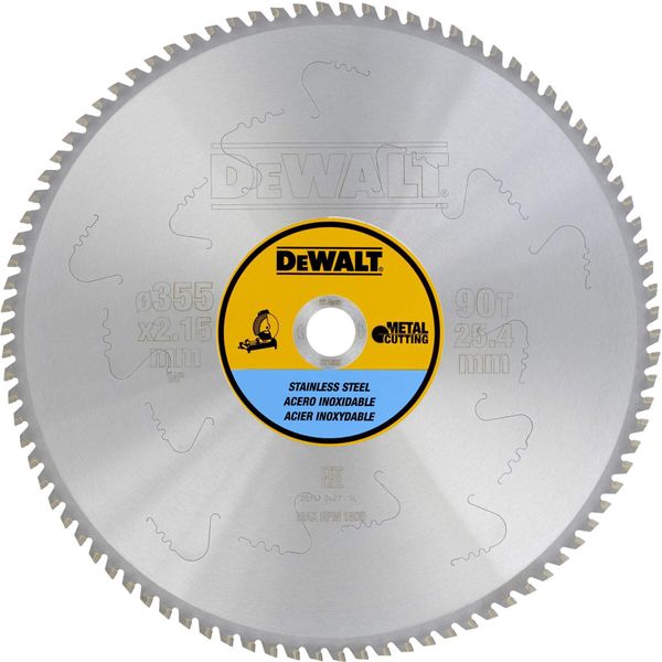 Dewalt DT1922-QZ - Lame Per Seghe Stazionarie 355 X25,4 X 90D Per Acciaio Inossidabile-image