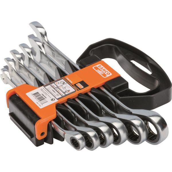 Bahco 1RM/SH6 Ratcheting Crowfoot Wrench Spanner Size (Metric) 8 - 17 Mm-image