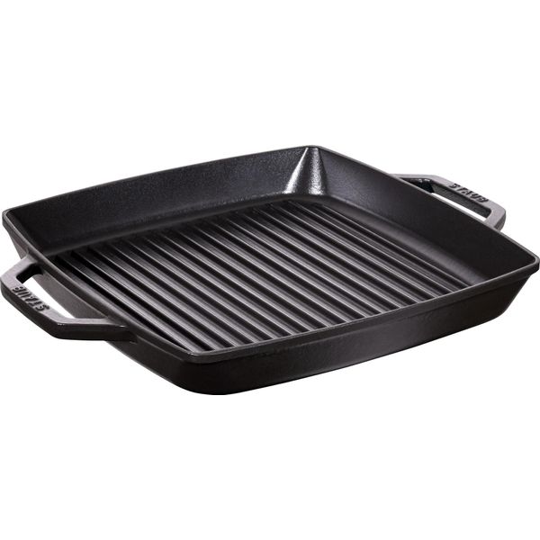 Staub Grillpfanne Mit 2 Griffen Gusseisen 33X33Cm Schwarz-image