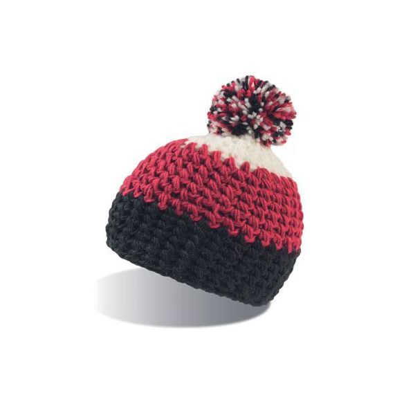 Cappello Invernale Atlantis Ever | Everest Beanie - Colore: Nero/Bordeaux/Bianco - Taglia: Unica-image
