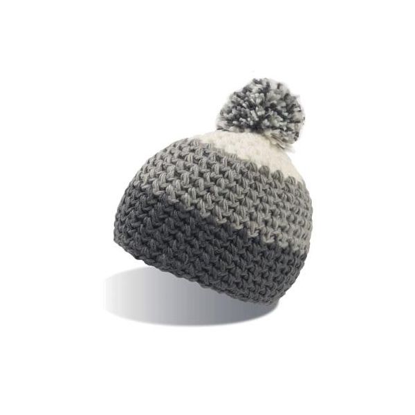 Atlantis Ever | Everest Beanie Cappello Invernale - Colore: Grigio/Grigio/Bianco - Taglia: Unica-image