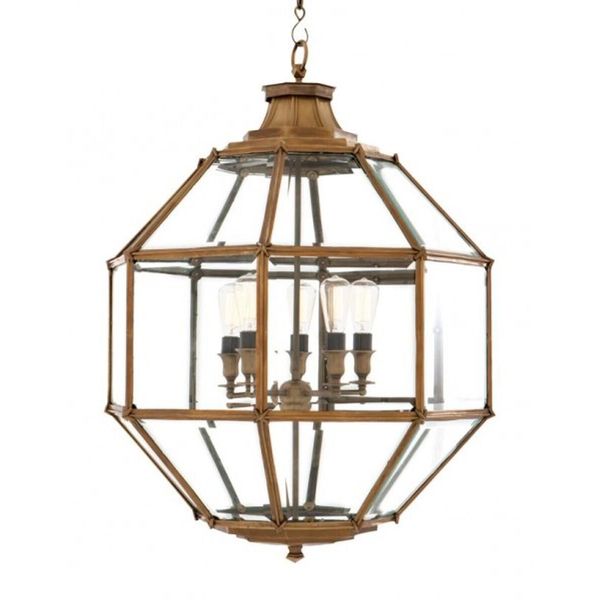 Lanterna Casa Padrino - Lampada A Sospensione In Ottone Diametro 80 X H 98 Cm-image