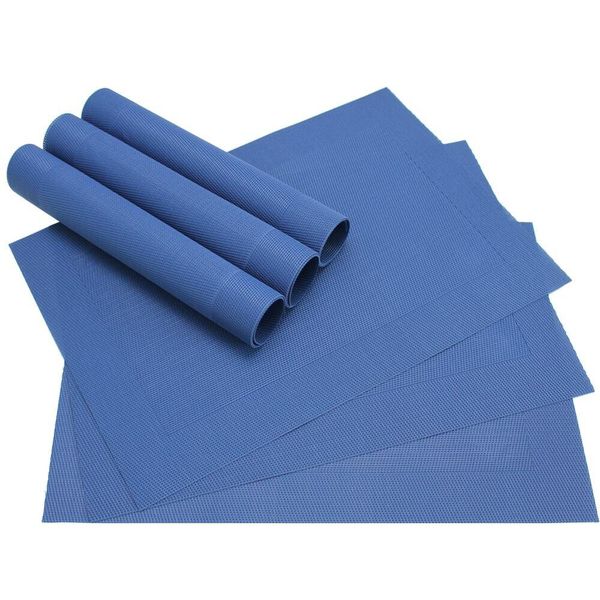 Tovaglietta Borda Set Di 6 Tovagliette Blu Scuro In Plastica Intrecciata 45X30 Cm Lavabile-image