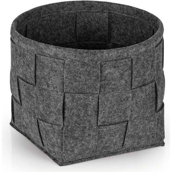 N8WERK Cestino Portaoggetti In Feltro S - 24 X 24 X 24 Cm - Grigio Scuro-image