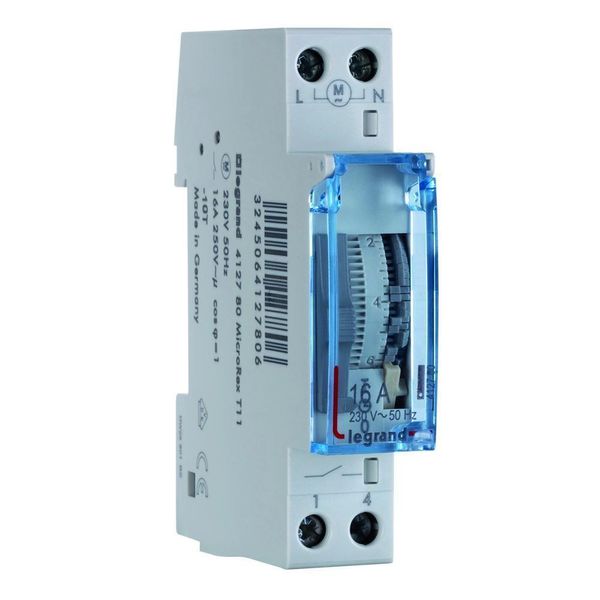 Legrand Microrex T11, Timer Giornaliero Analogico Senza Riserva Di Carica, 230 V 50 Hz, 1 Canale, 1 Te-image