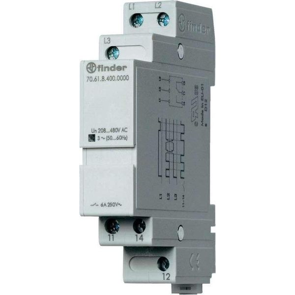Relè Di Monitoraggio Rete Finder 70.61.8.400.0000 70.61.8.400.0000 Monitoraggio Rete Trifase (208 - 480 V/Ac), Sequenza Fasi-image