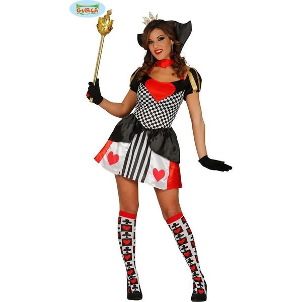 Carnevale Regina Cuore Carte Da Gioco Giornata Mondiale Del Libro Costume Festa Evento Abbigliamento Adulto Creativo Sexy, Taglia: 42 - 44 (L) Colore: Nero-image