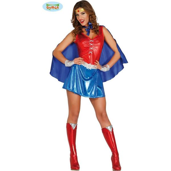 Supereroe Avventura Personaggio Costume Ispirazione Eroe Moderno Stile Fantasia Carnevale Capo Impressionante Rosso Blu Dettagli Costume Festa Avventuriera Glamour, Taglia: 38 - 40 (M) Colore: Rosso-image