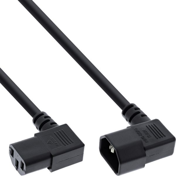 Inline® Cavo Alimentaz. Prolunga IEC-320, Spina C14 Presa C13, 90° D, Nero, 1,8M-image