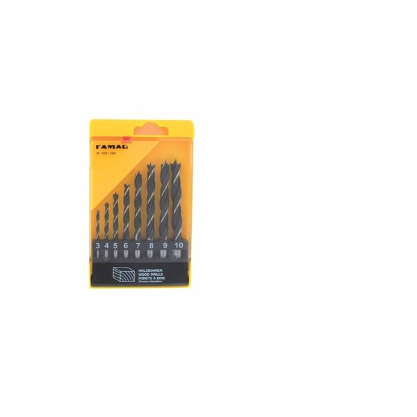 Famag Set Di Punte Per Legno Cv 8 Pezzi D 3 4 5 6 7 8 9 10 Mm 350150800-image