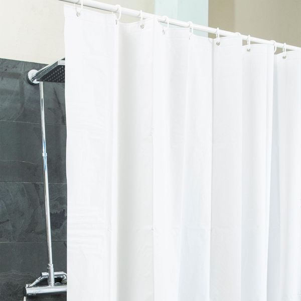 Tenda Da Doccia Per Vasca Da Bagno; Tenda Da Bagno Impermeabile, Lavabile E Antimuffa In 100% Poliestere Per Vasca Da Bagno E Piatto Doccia; Bianco 180X200Cm-image