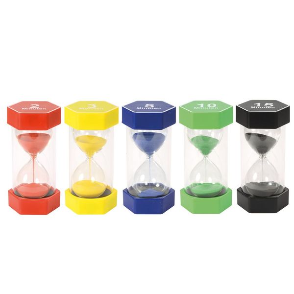 Eduplay 120487 Set Di Clessidre Giganti Da 2, 3, 5, 10 E 15 Minuti, Multicolore (1 Set)-image