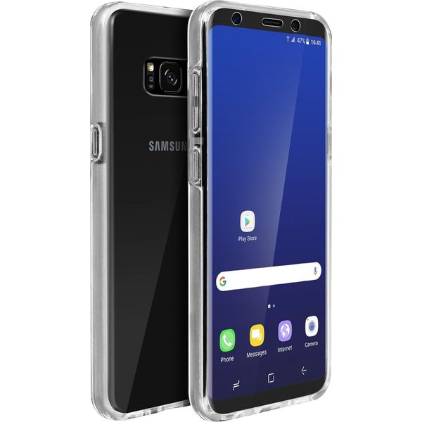 Avizar, Cover Protettiva Per Samsung Galaxy S8, Fronte + Retro, Trasparente-image