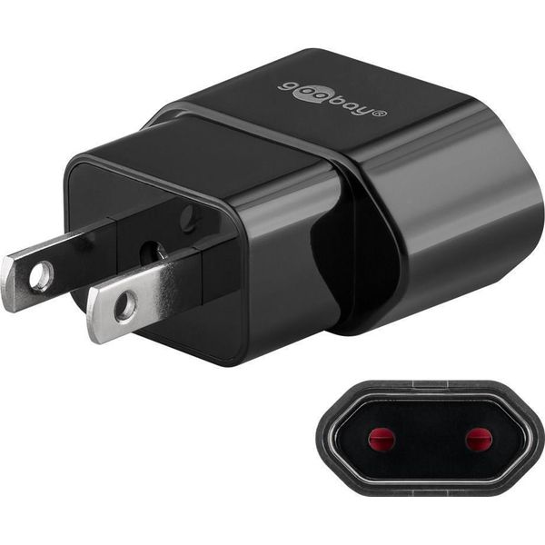 Goobay 45344 Adattatore Per Spina Di Alimentazione Tipo A Tipo C (Europlug) Nero-image
